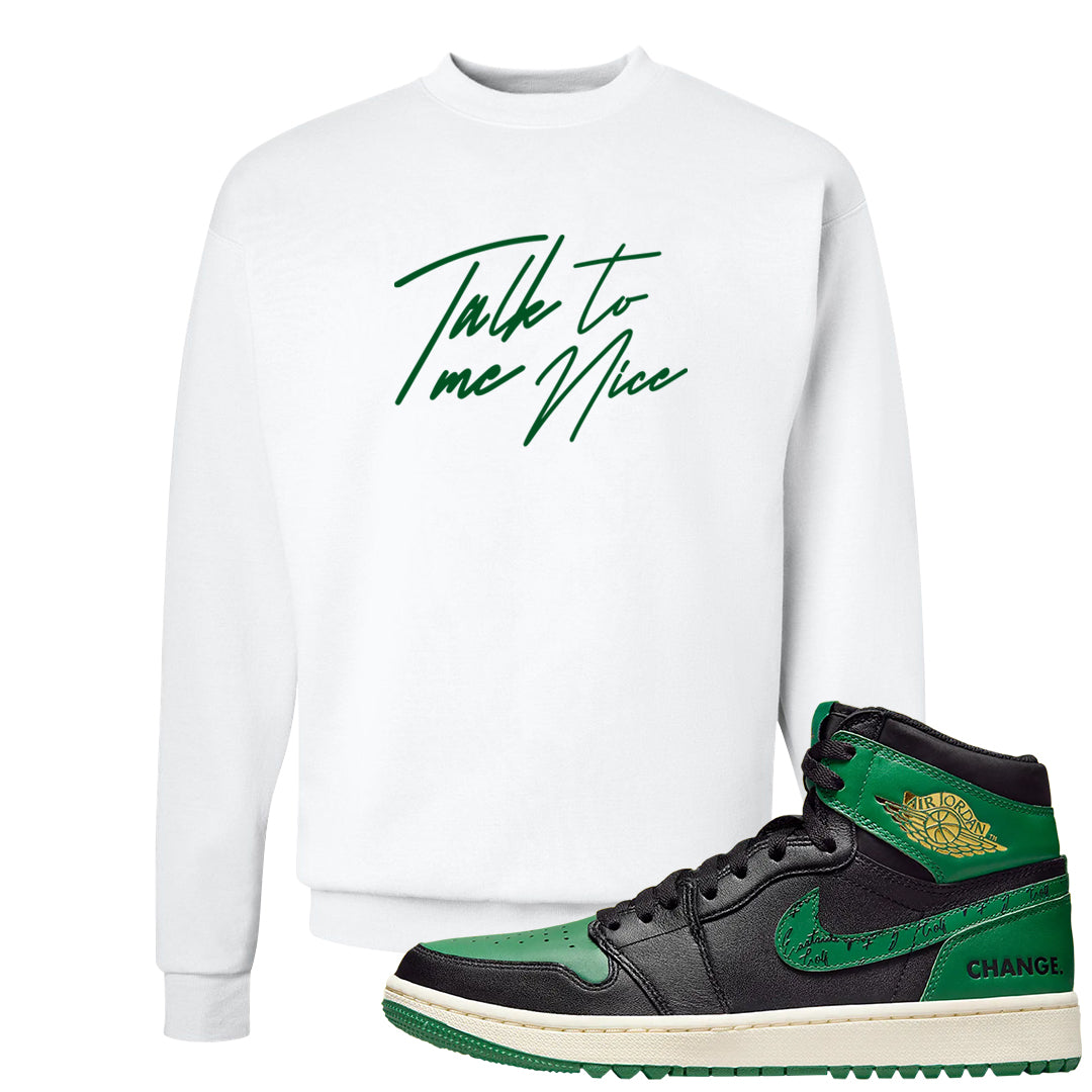 Golf Change 1s Crewneck Sweatshirt | Talk To Me Nice, White