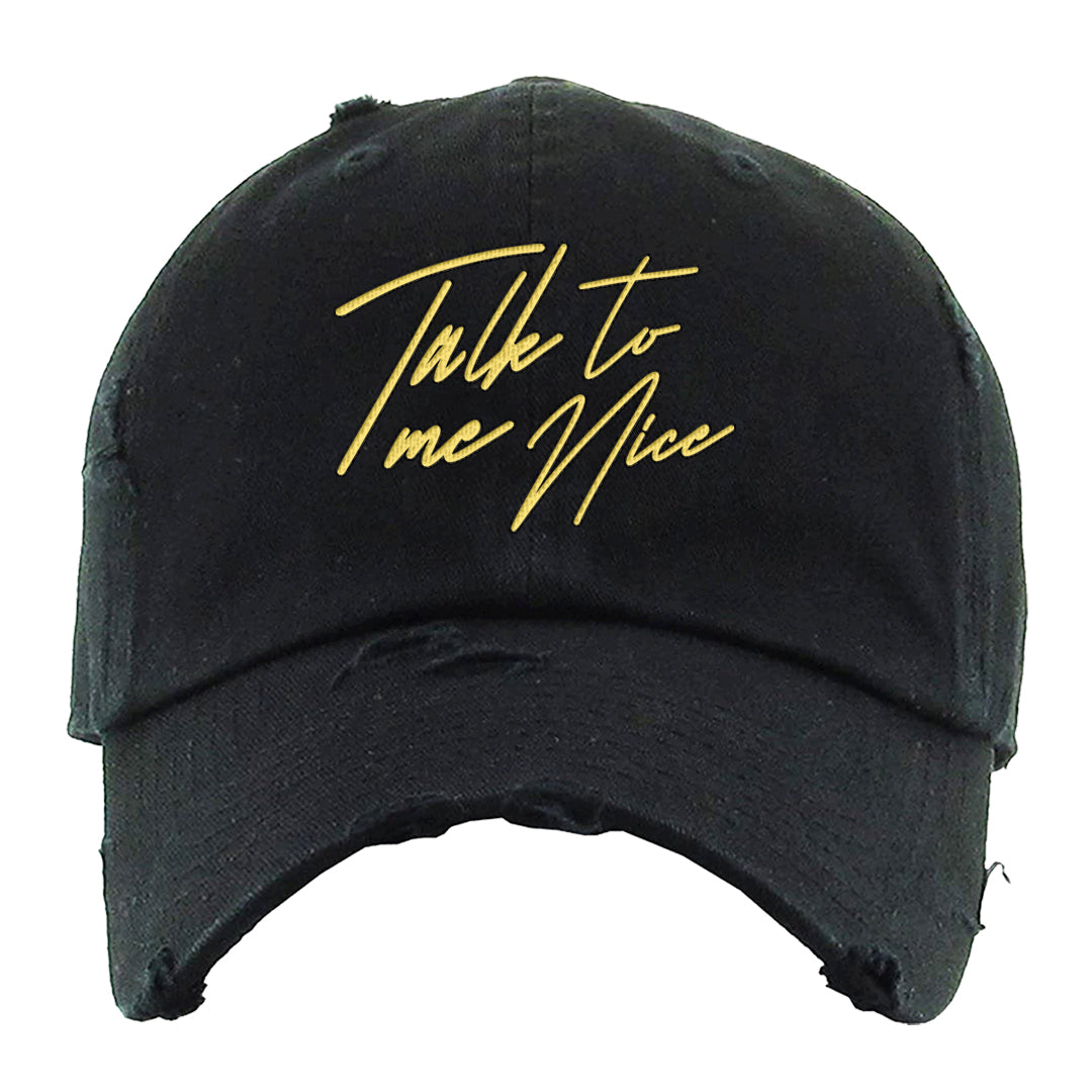 Golf Change 1s Distressed Dad Hat | Talk To Me Nice, Black