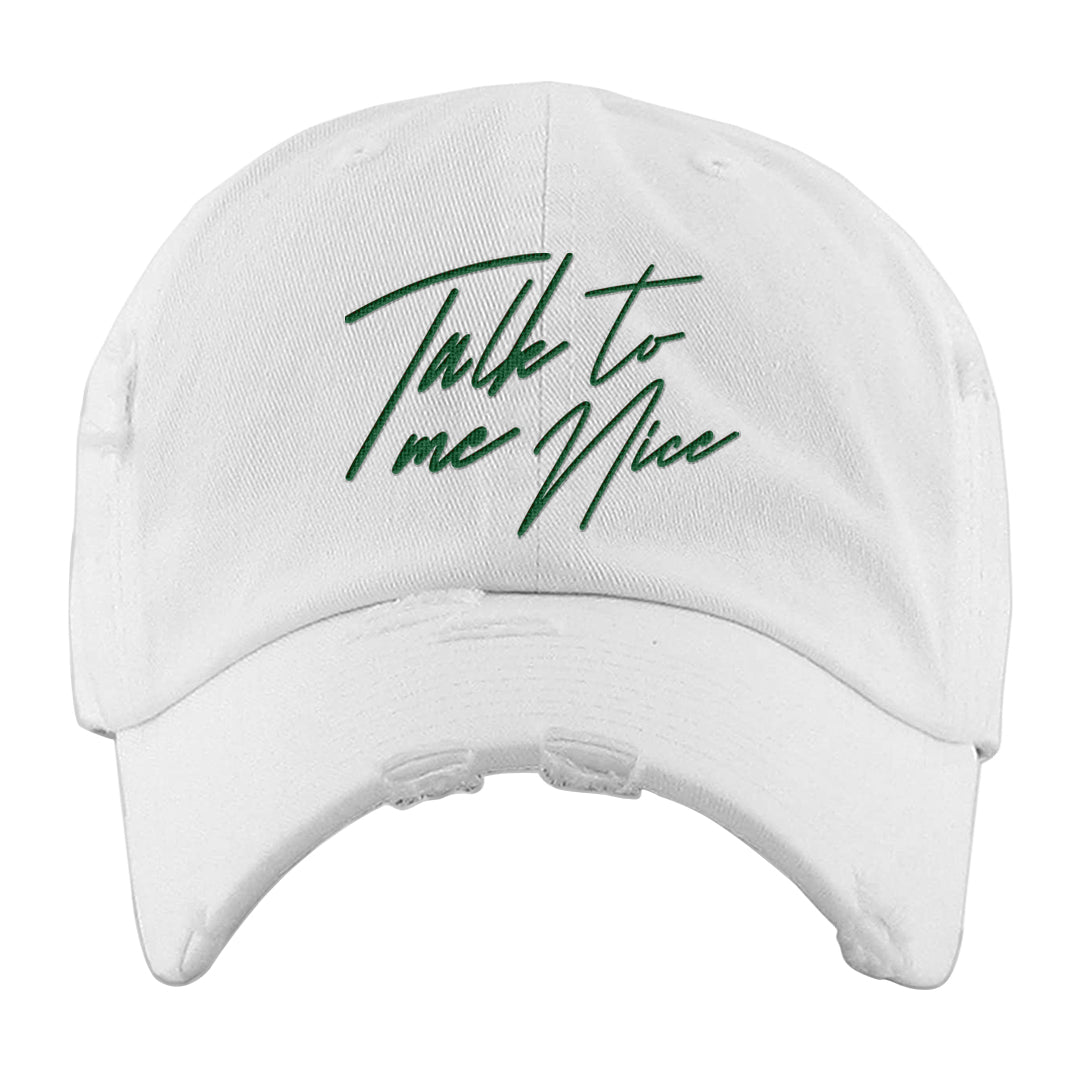 Golf Change 1s Distressed Dad Hat | Talk To Me Nice, White