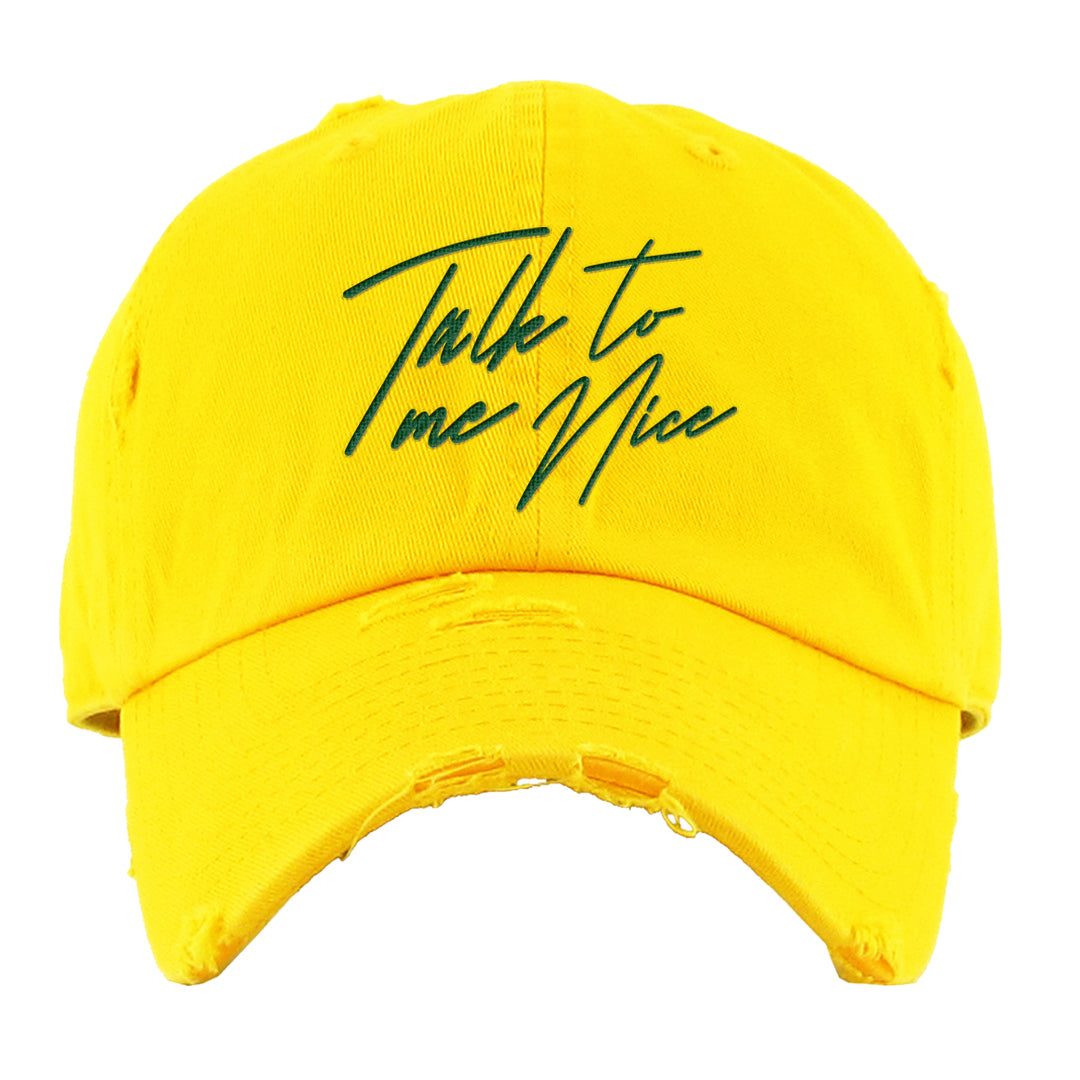 Golf Change 1s Distressed Dad Hat | Talk To Me Nice, Yellow