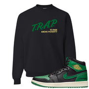 Golf Change 1s Crewneck Sweatshirt | Trap To Rise Above Poverty, Black