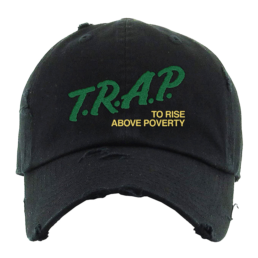 Golf Change 1s Distressed Dad Hat | Trap To Rise Above Poverty, Black