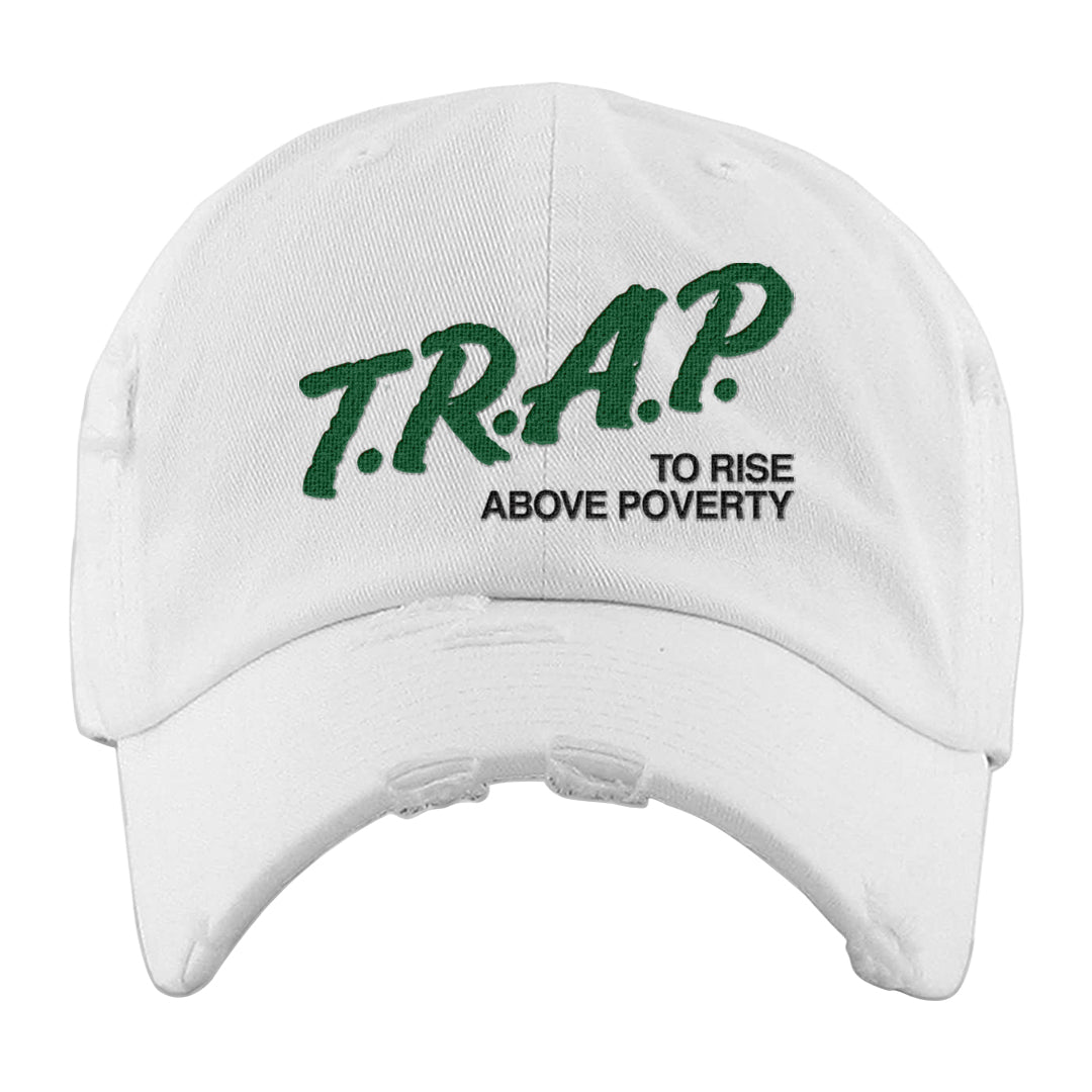 Golf Change 1s Distressed Dad Hat | Trap To Rise Above Poverty, White