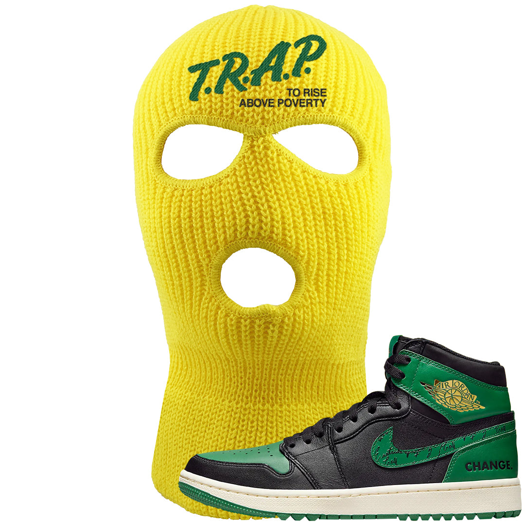 Golf Change 1s Ski Mask | Trap To Rise Above Poverty, Yellow