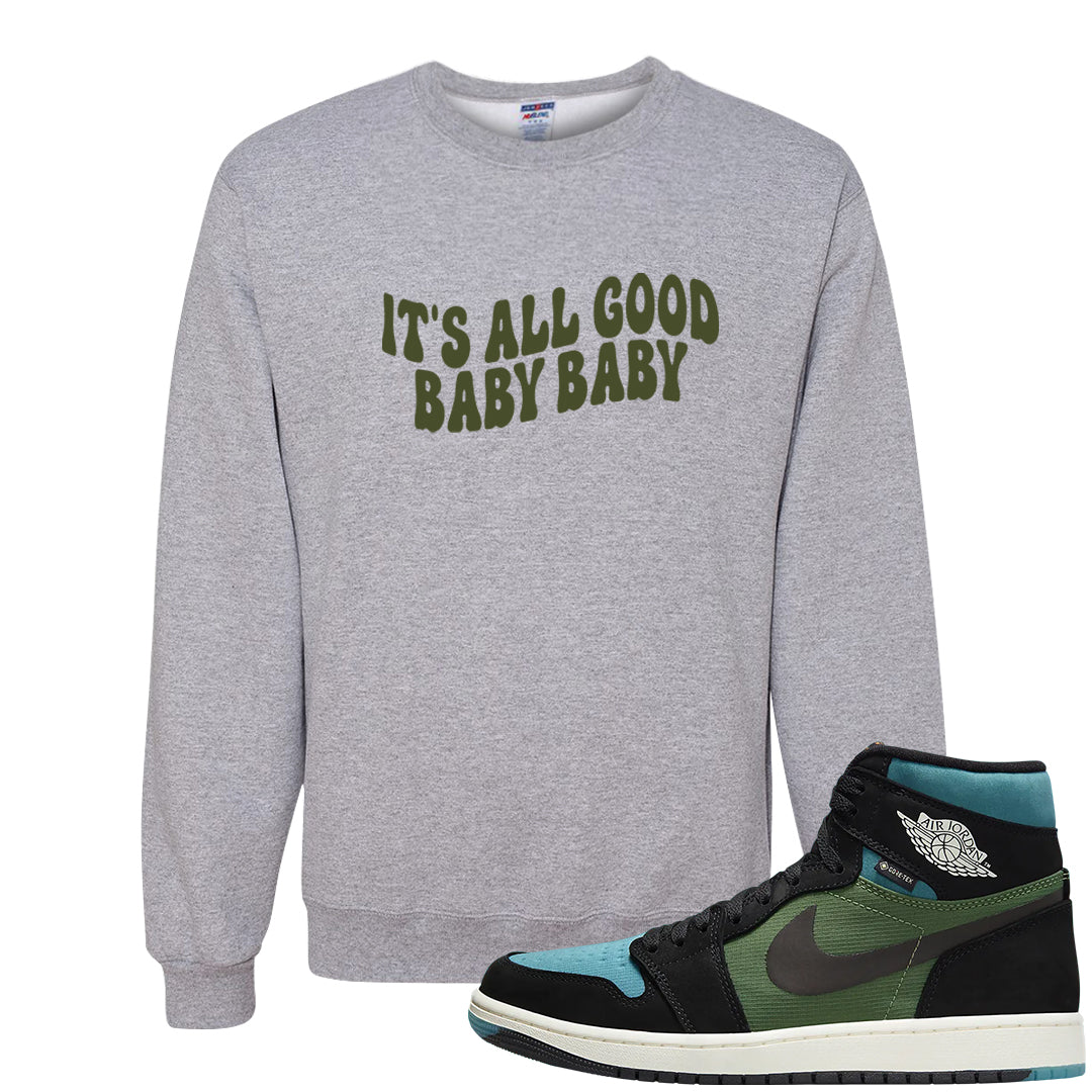 Element Black Olive High 1s Crewneck Sweatshirt | All Good Baby, Ash