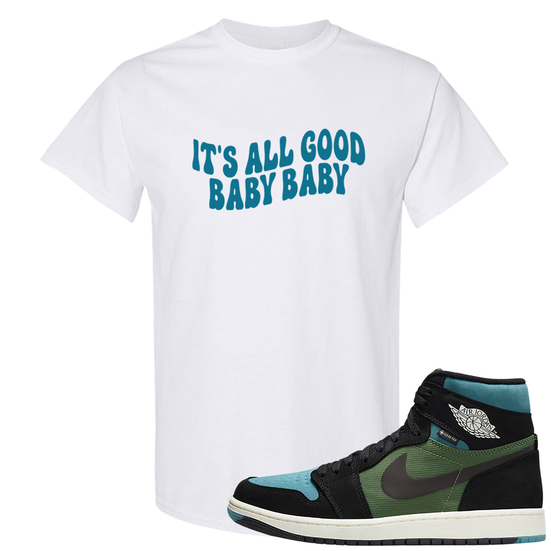 Element Black Olive High 1s T Shirt | All Good Baby, White