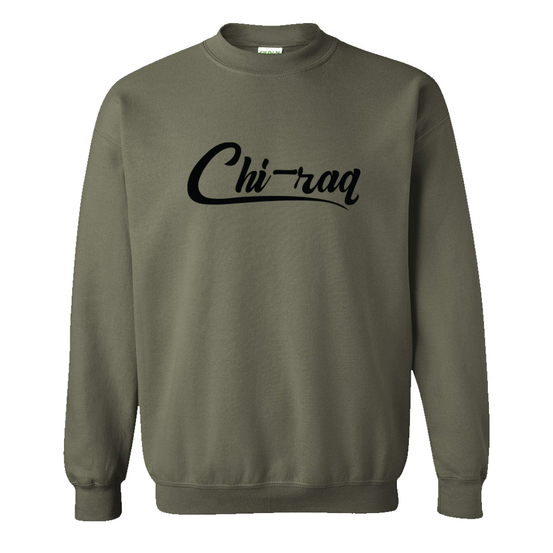 Element Black Olive High 1s Crewneck Sweatshirt | Chiraq, Military Green