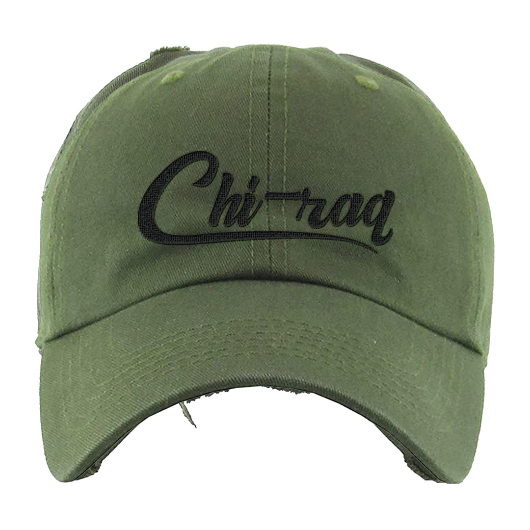 Element Black Olive High 1s Distressed Dad Hat | Chiraq, Olive