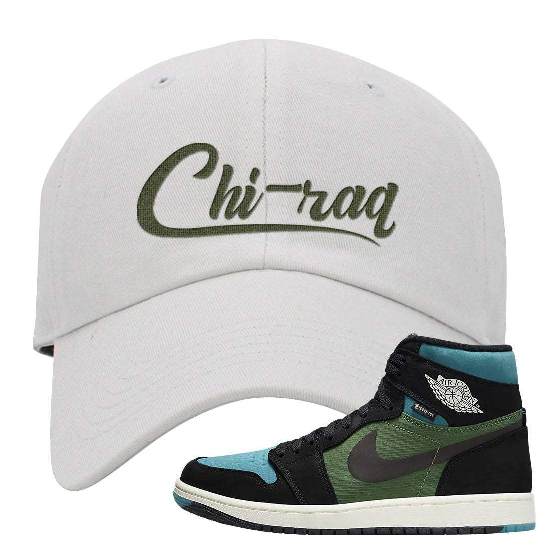 Element Black Olive High 1s Dad Hat | Chiraq, White