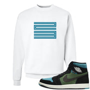 Element Black Olive High 1s Crewneck Sweatshirt | Double Line 23, White