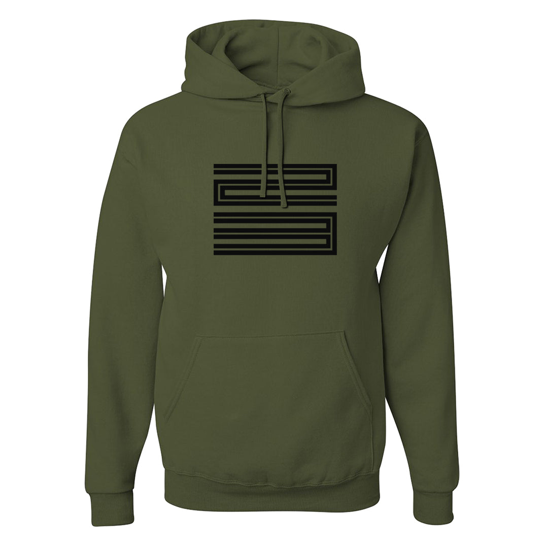Element Black Olive High 1s Hoodie | Double Line 23, Military Green