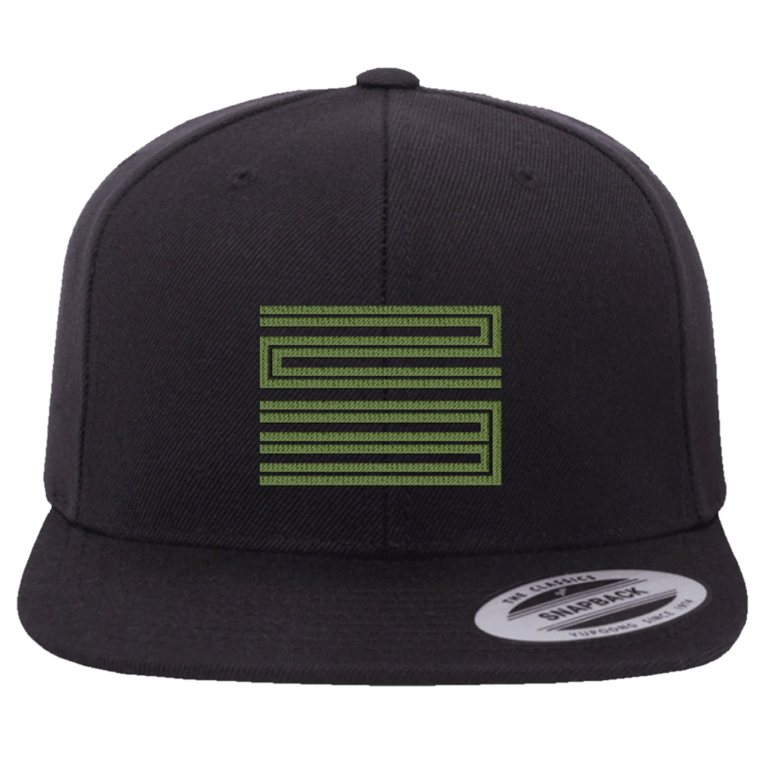 Element Black Olive High 1s Snapback Hat | Double Line 23, Black