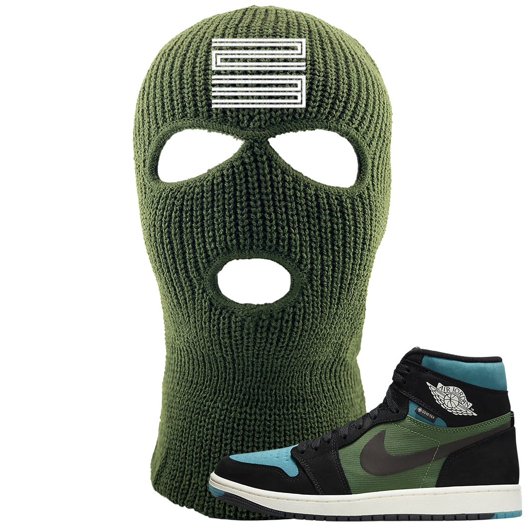 Element Black Olive High 1s Ski Mask | Double Line 23, Olive