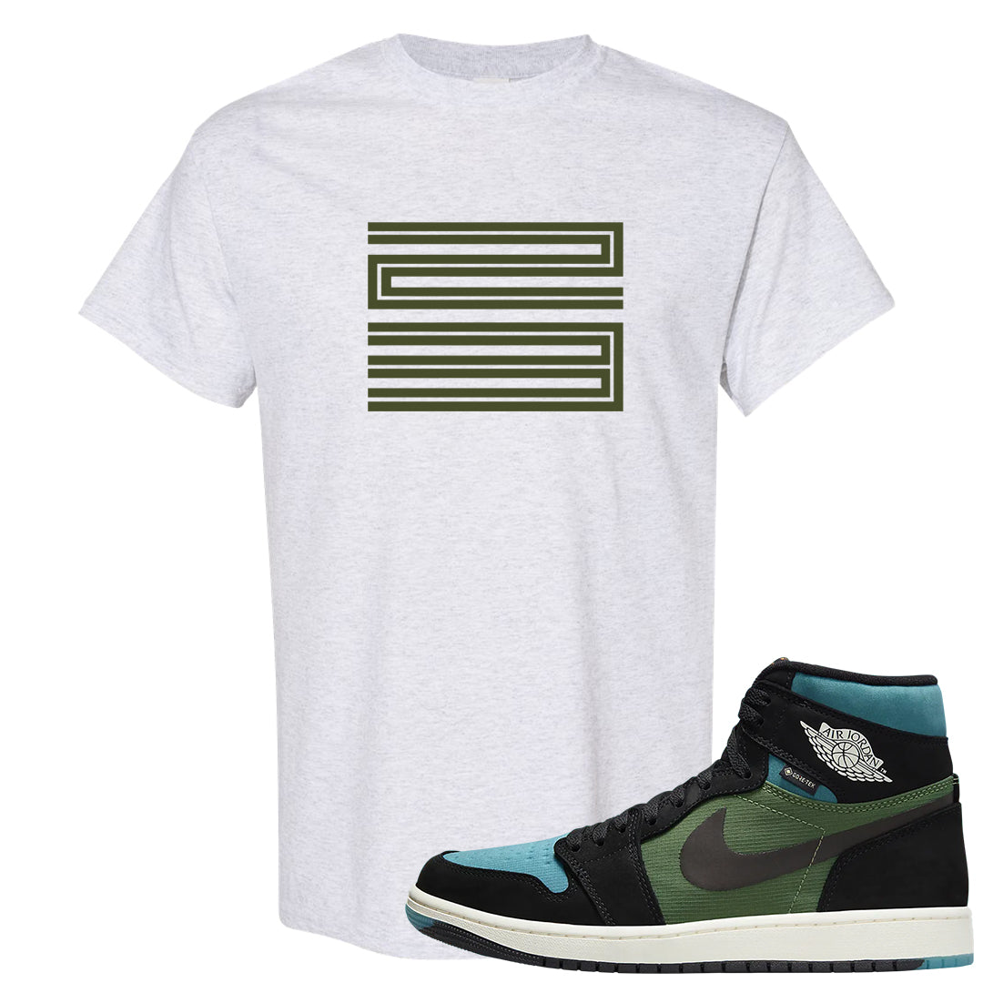 Element Black Olive High 1s T Shirt | Double Line 23, Ash