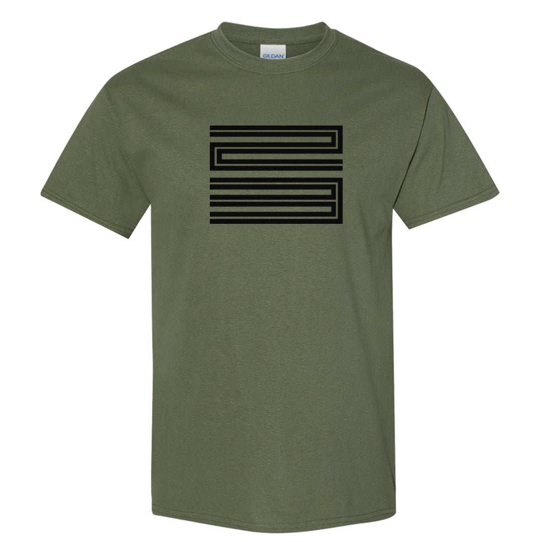 Element Black Olive High 1s T Shirt | Double Line 23, Military Green