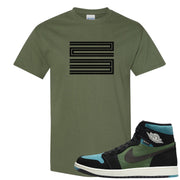 Element Black Olive High 1s T Shirt | Double Line 23, Military Green