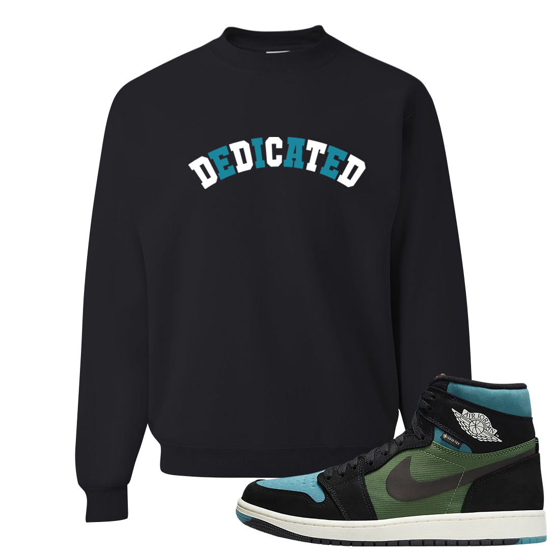 Element Black Olive High 1s Crewneck Sweatshirt | Dedicated, Black