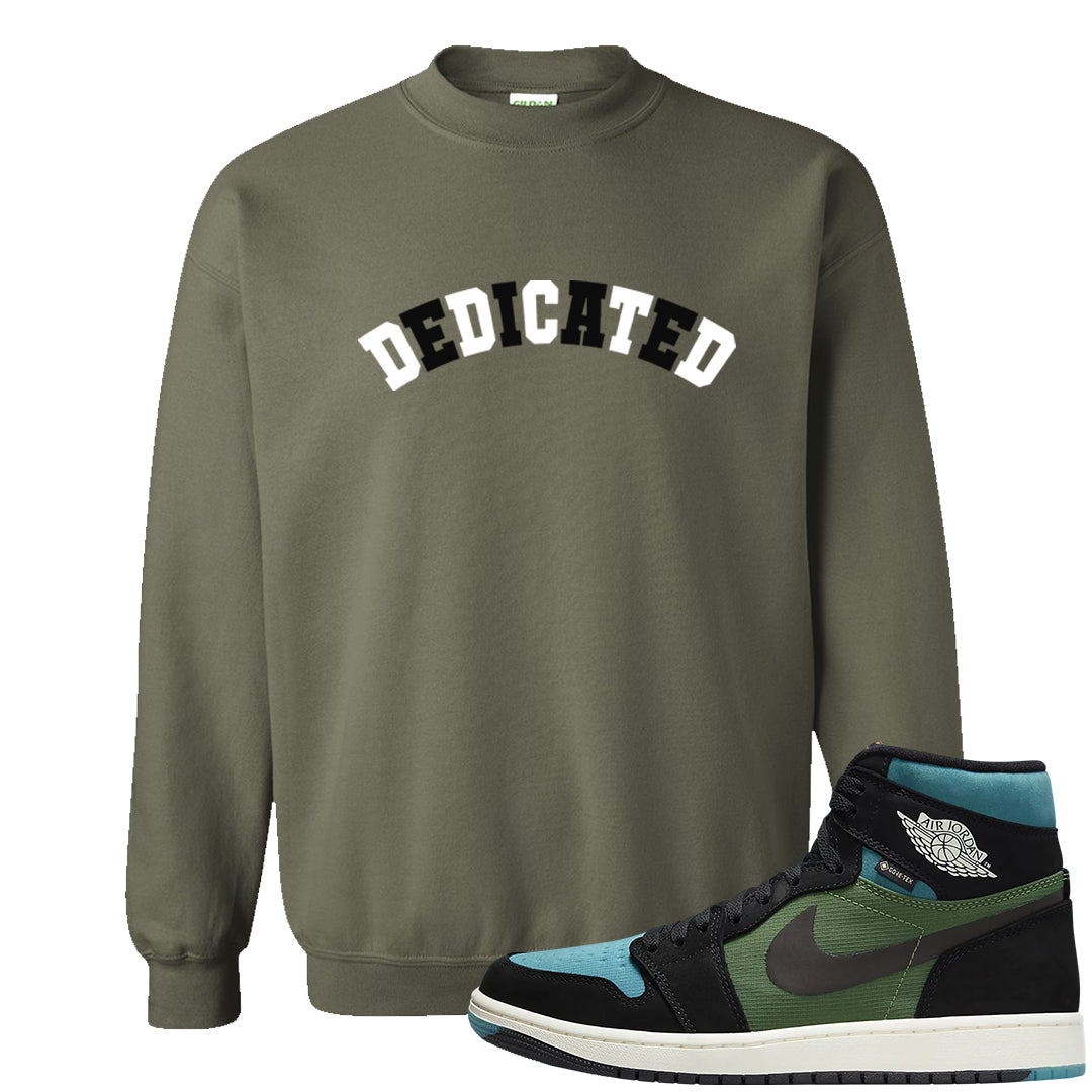 Element Black Olive High 1s Crewneck Sweatshirt | Dedicated, Military Green