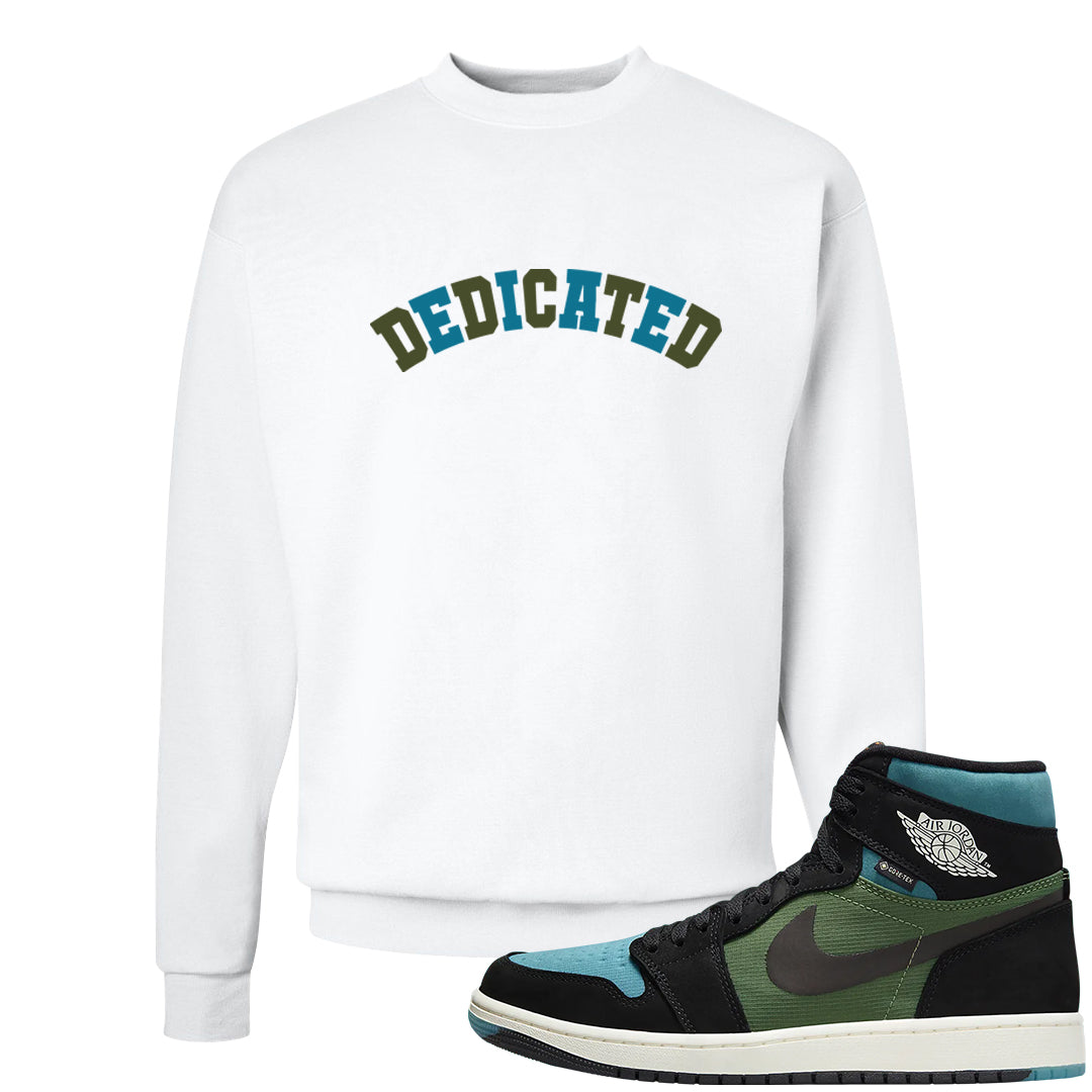 Element Black Olive High 1s Crewneck Sweatshirt | Dedicated, White