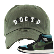 Element Black Olive High 1s Distressed Dad Hat | Dedicated, Olive