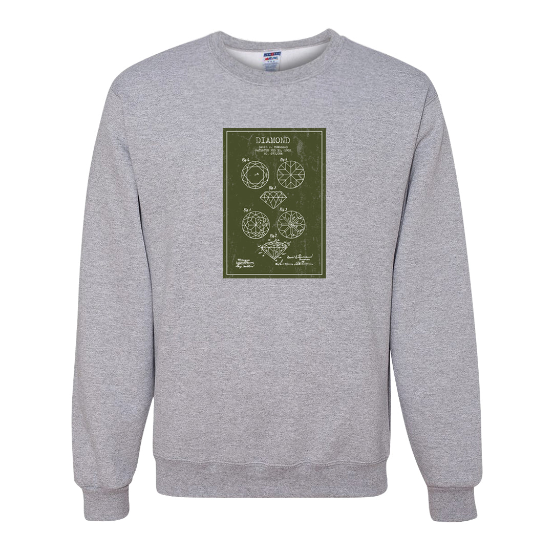 Element Black Olive High 1s Crewneck Sweatshirt | Diamond Patent Sketch, Ash