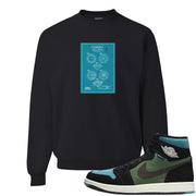 Element Black Olive High 1s Crewneck Sweatshirt | Diamond Patent Sketch, Black