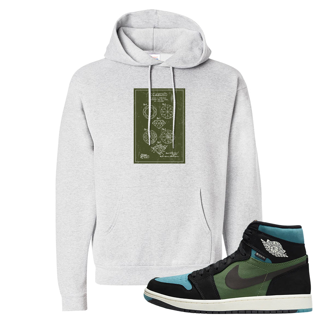 Element Black Olive High 1s Hoodie | Diamond Patent Sketch, Ash