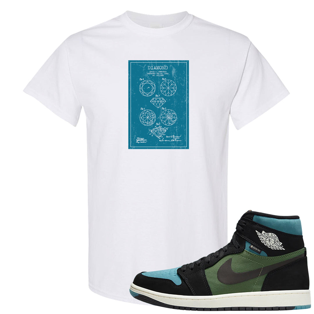 Element Black Olive High 1s T Shirt | Diamond Patent Sketch, White