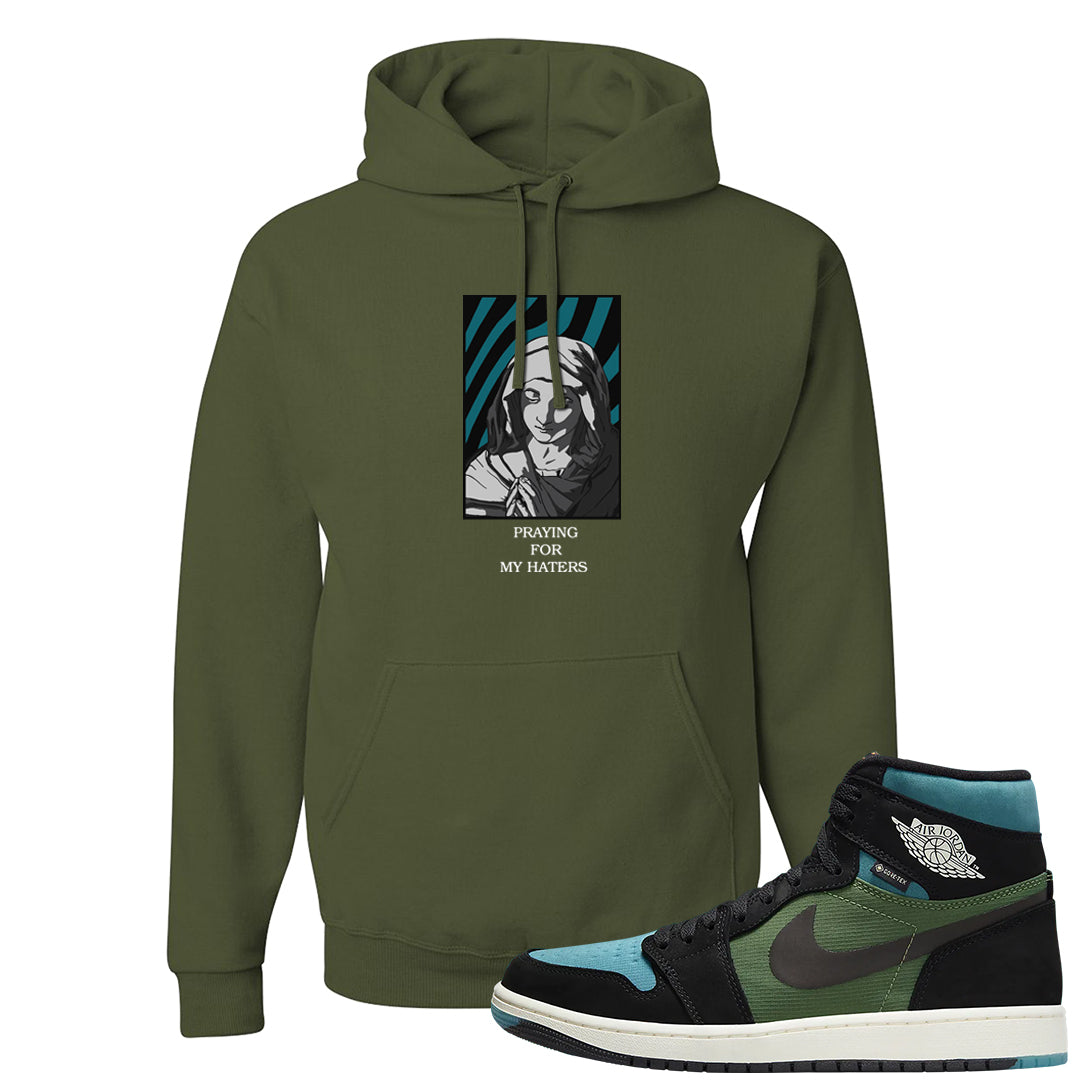 Element Black Olive High 1s Hoodie | God Told Me, Military Green
