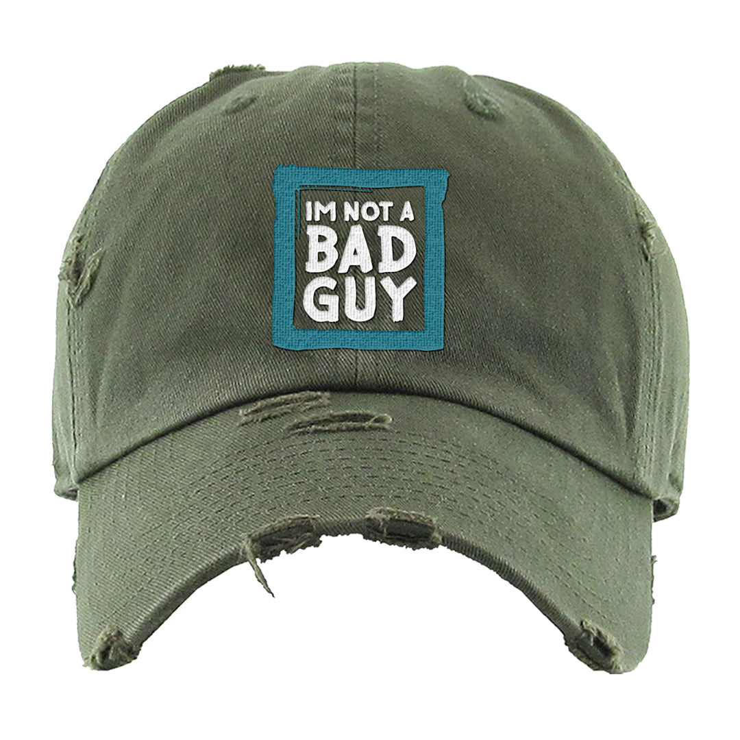 Element Black Olive High 1s Distressed Dad Hat | I'm Not A Bad Guy, Olive