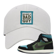 Element Black Olive High 1s Dad Hat | I'm Not A Bad Guy, White