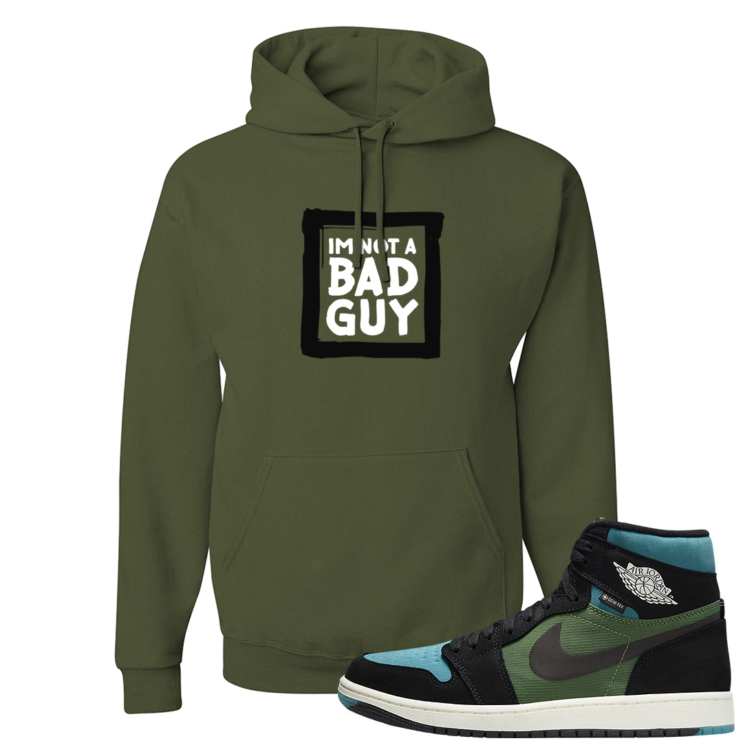 Element Black Olive High 1s Hoodie | I'm Not A Bad Guy, Military Green