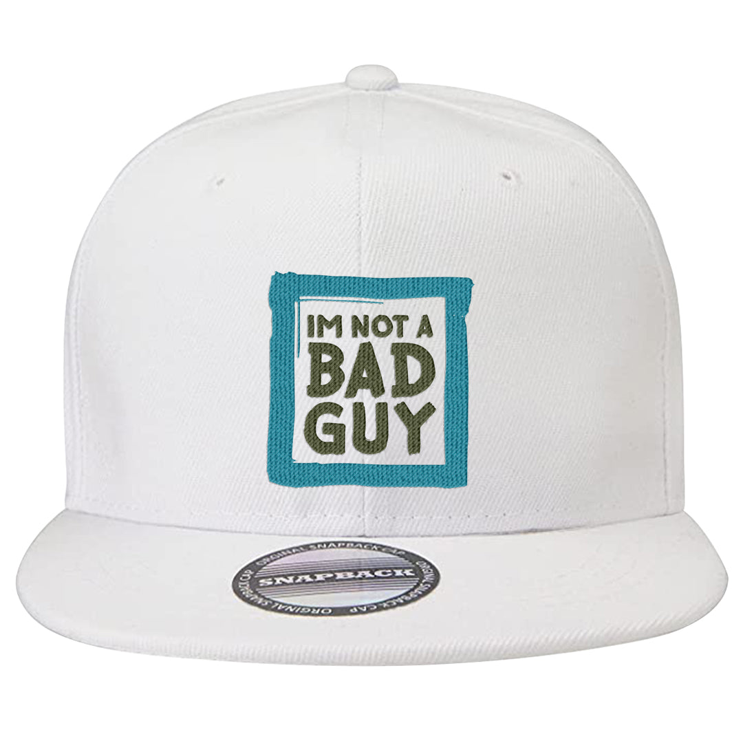 Element Black Olive High 1s Snapback Hat | I'm Not A Bad Guy, White