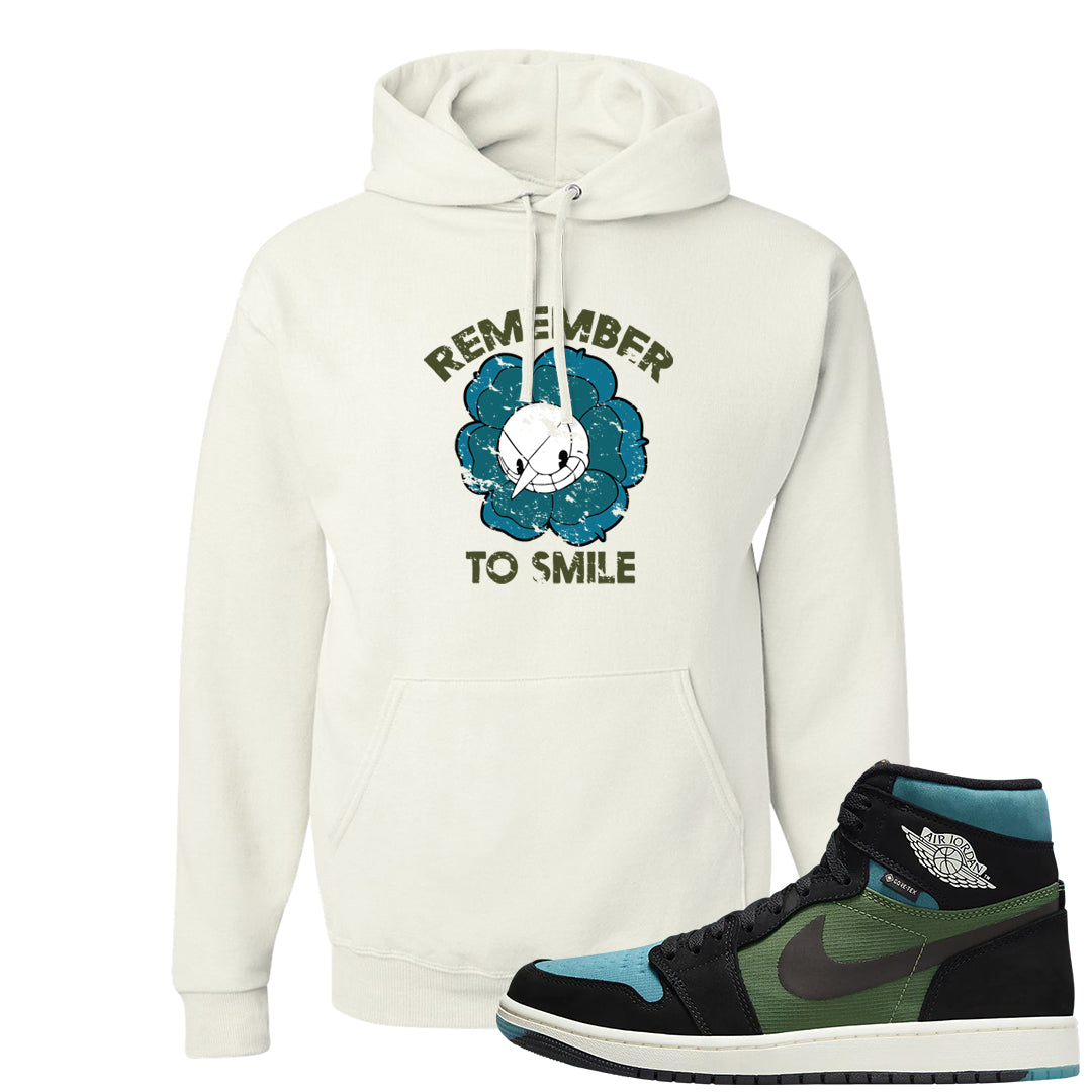 Element Black Olive High 1s Hoodie | Remember To Smile, White
