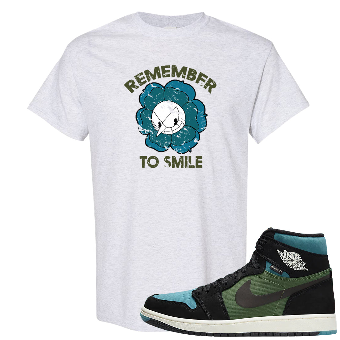 Element Black Olive High 1s T Shirt | Remember To Smile, Ash