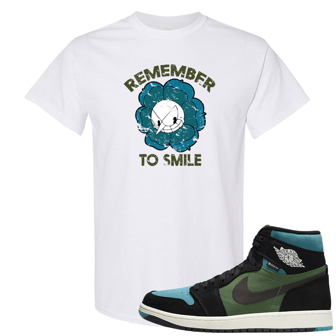 Element Black Olive High 1s T Shirt | Remember To Smile, White