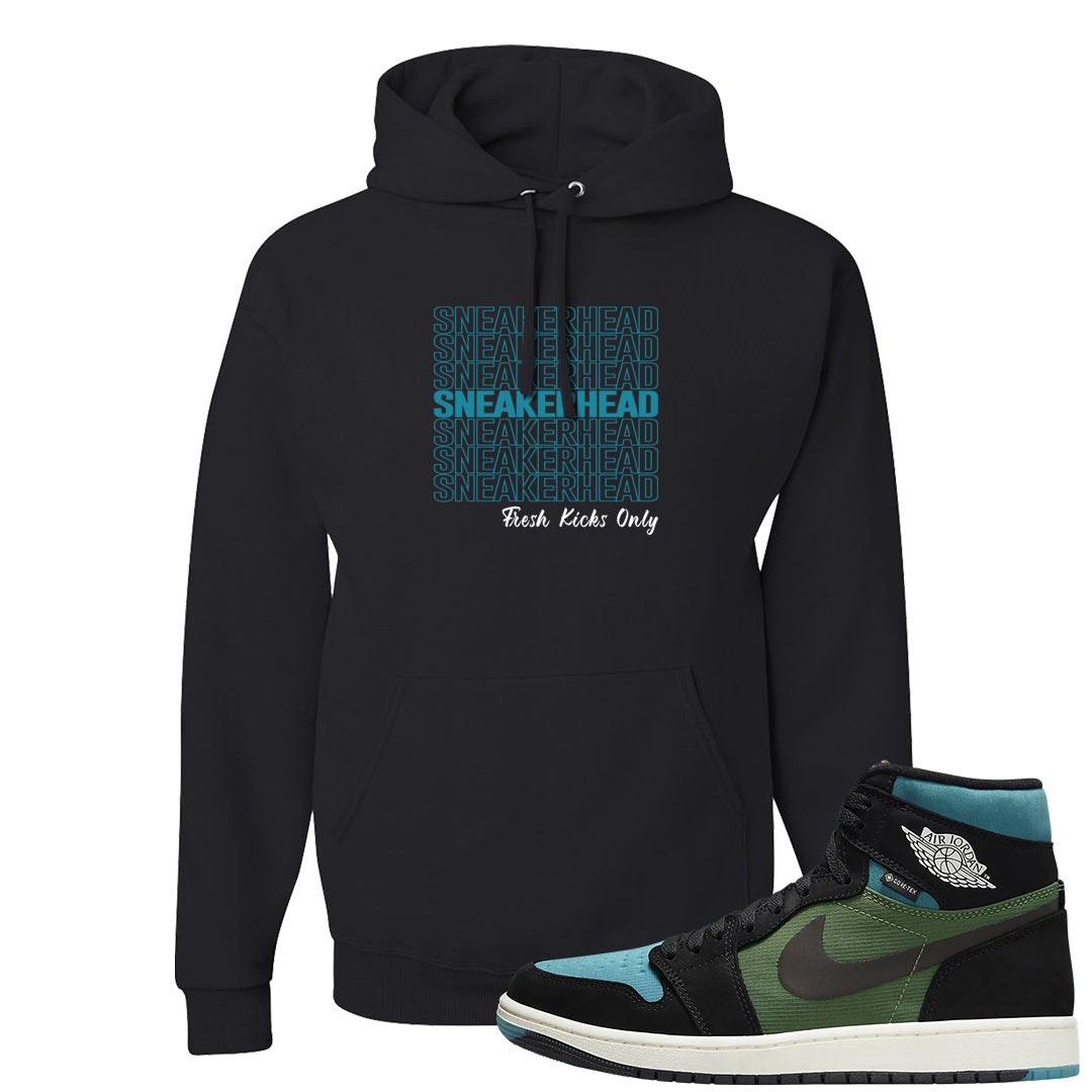 Element Black Olive High 1s Hoodie | Thank You Sneakers, Black