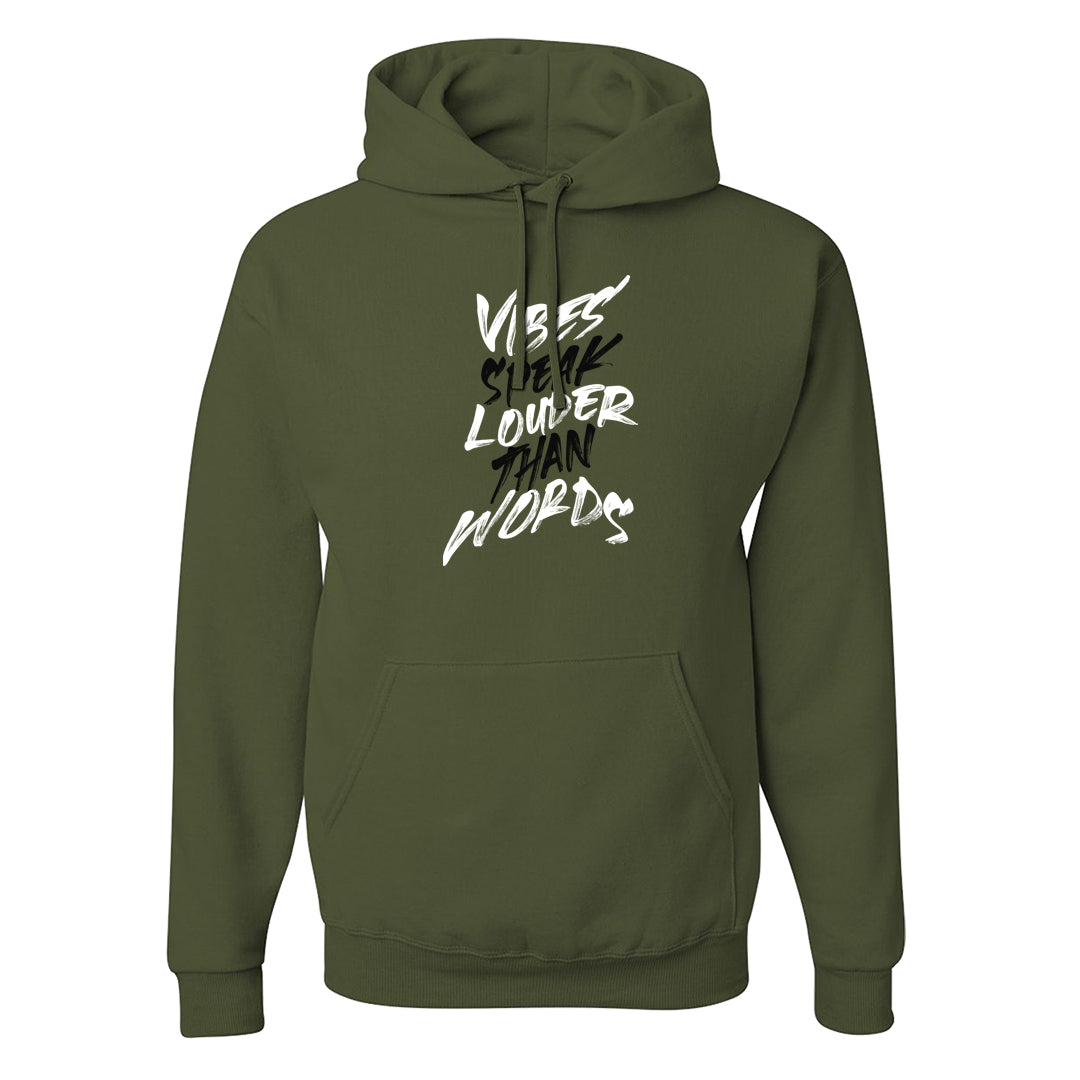 Element Black Olive High 1s Hoodie | Vibes Speak Louder Than Words, Military Green
