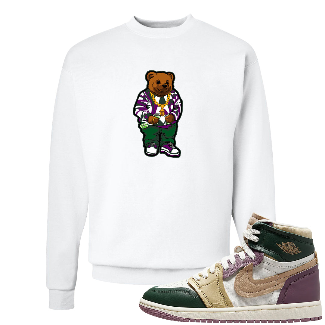 Galactic Jade High 1s Crewneck Sweatshirt | Sweater Bear, White