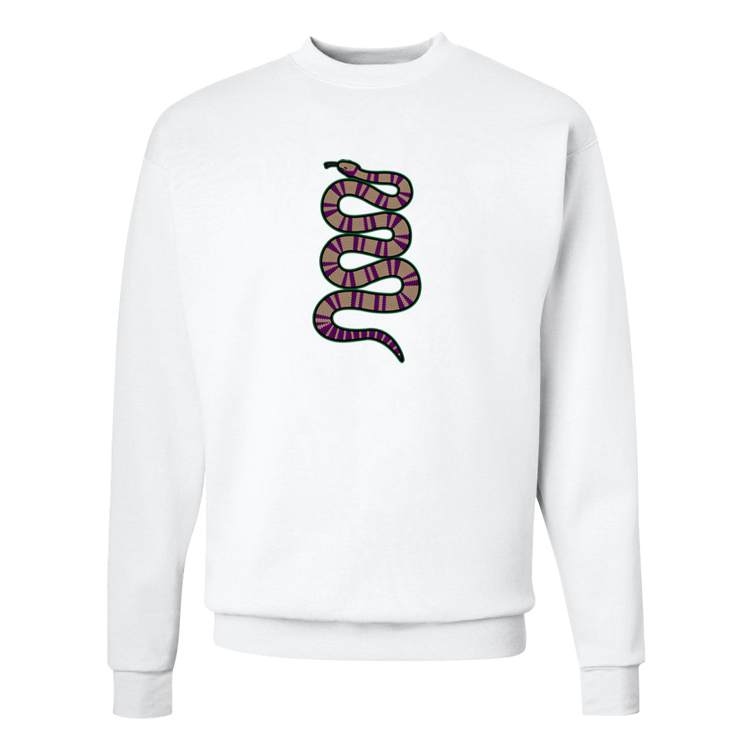 Galactic Jade High 1s Crewneck Sweatshirt | Coiled Snake, White