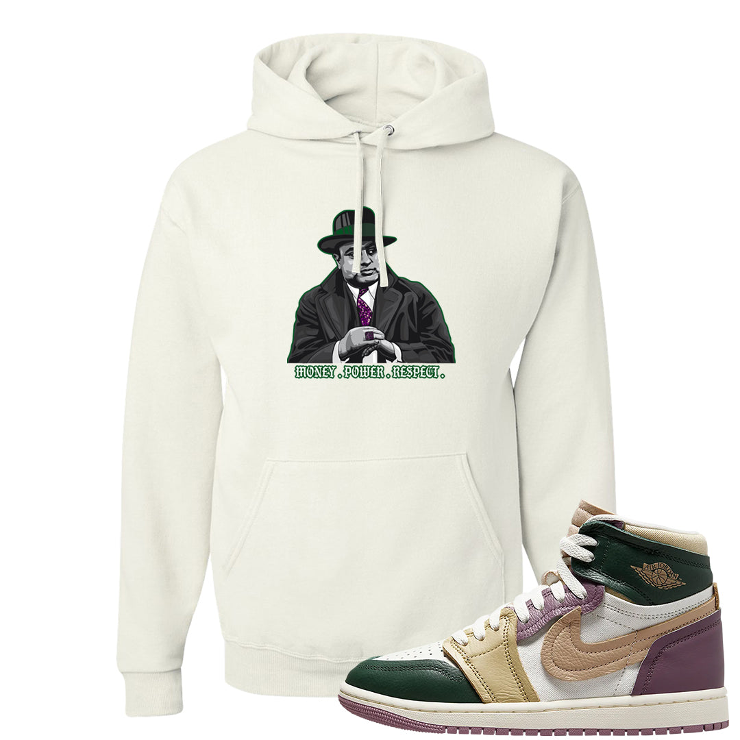 Galactic Jade High 1s Hoodie | Capone Illustration, White
