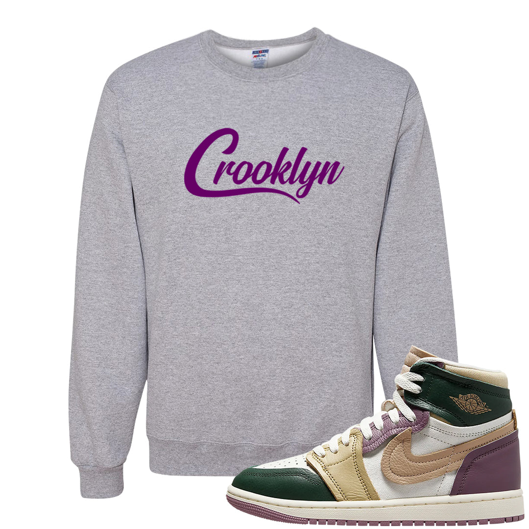 Galactic Jade High 1s Crewneck Sweatshirt | Crooklyn, Ash