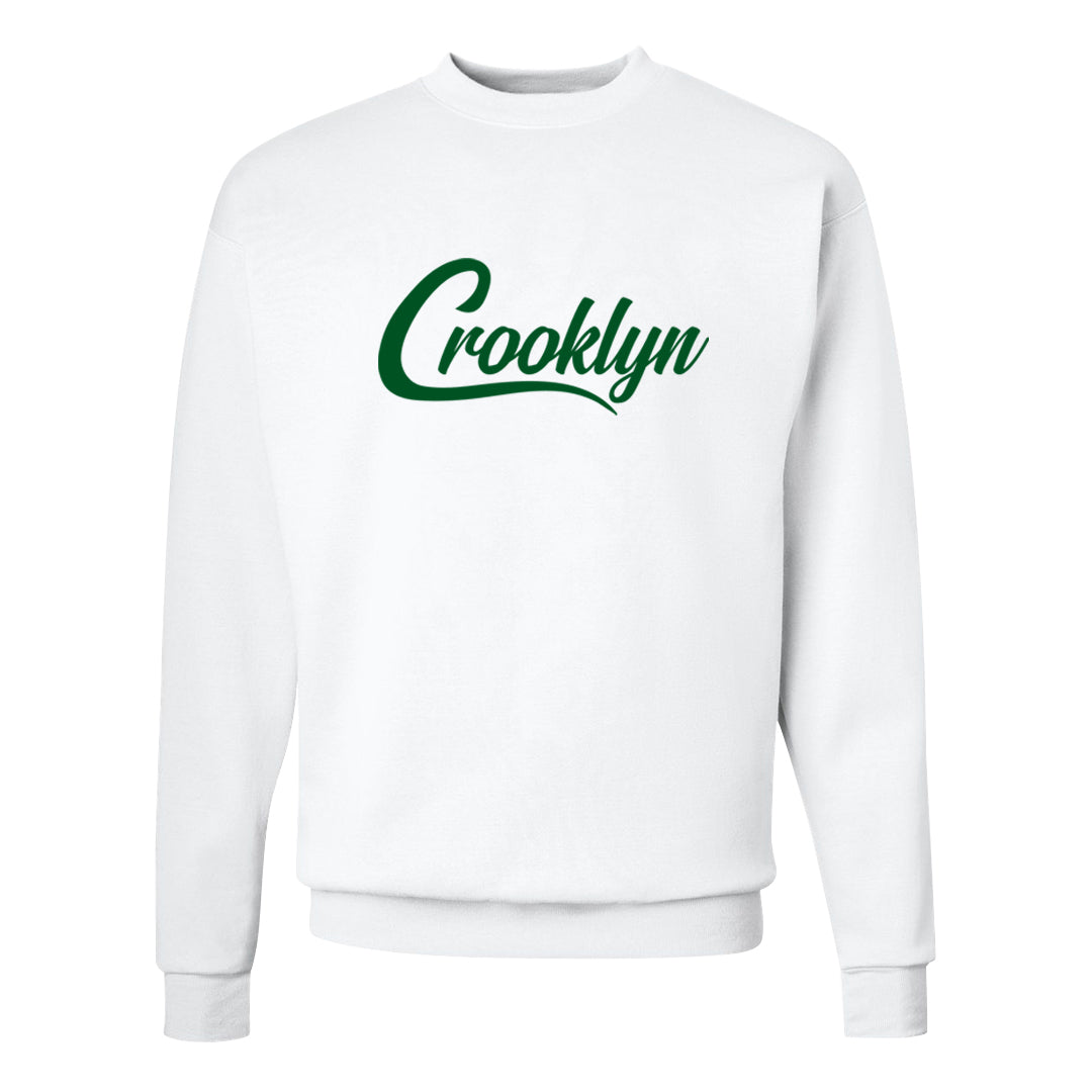 Galactic Jade High 1s Crewneck Sweatshirt | Crooklyn, White
