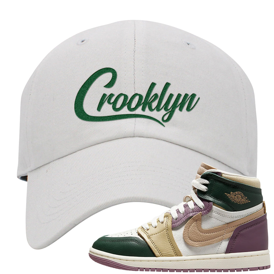 Galactic Jade High 1s Dad Hat | Crooklyn, White