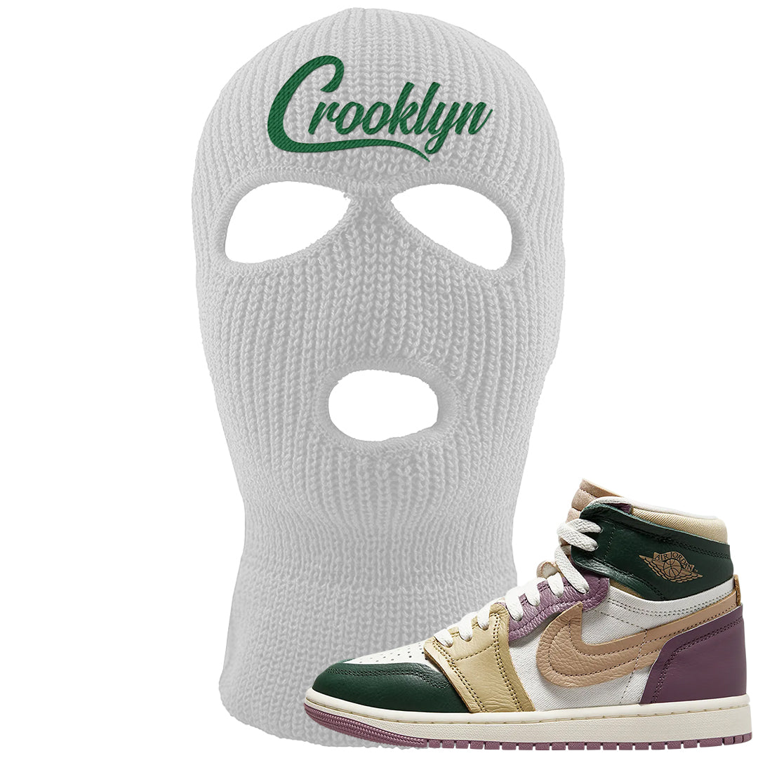Galactic Jade High 1s Ski Mask | Crooklyn, White