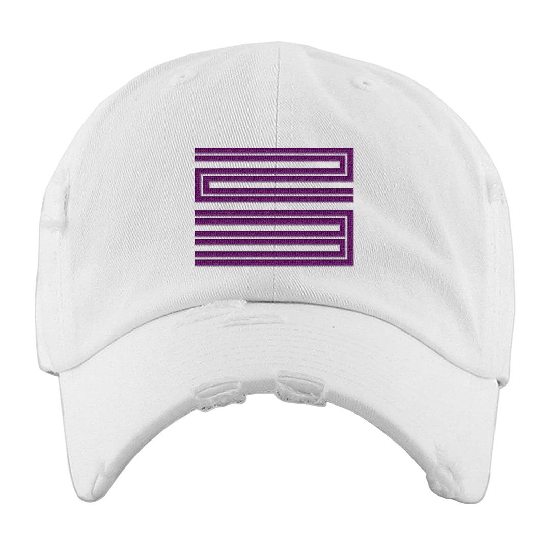 Galactic Jade High 1s Distressed Dad Hat | Double Line 23, White