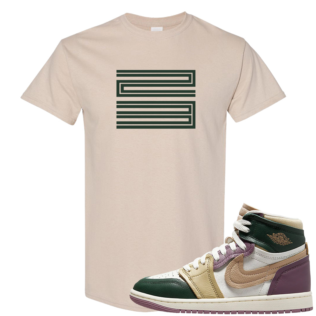 Galactic Jade High 1s T Shirt | Double Line 23, Sand