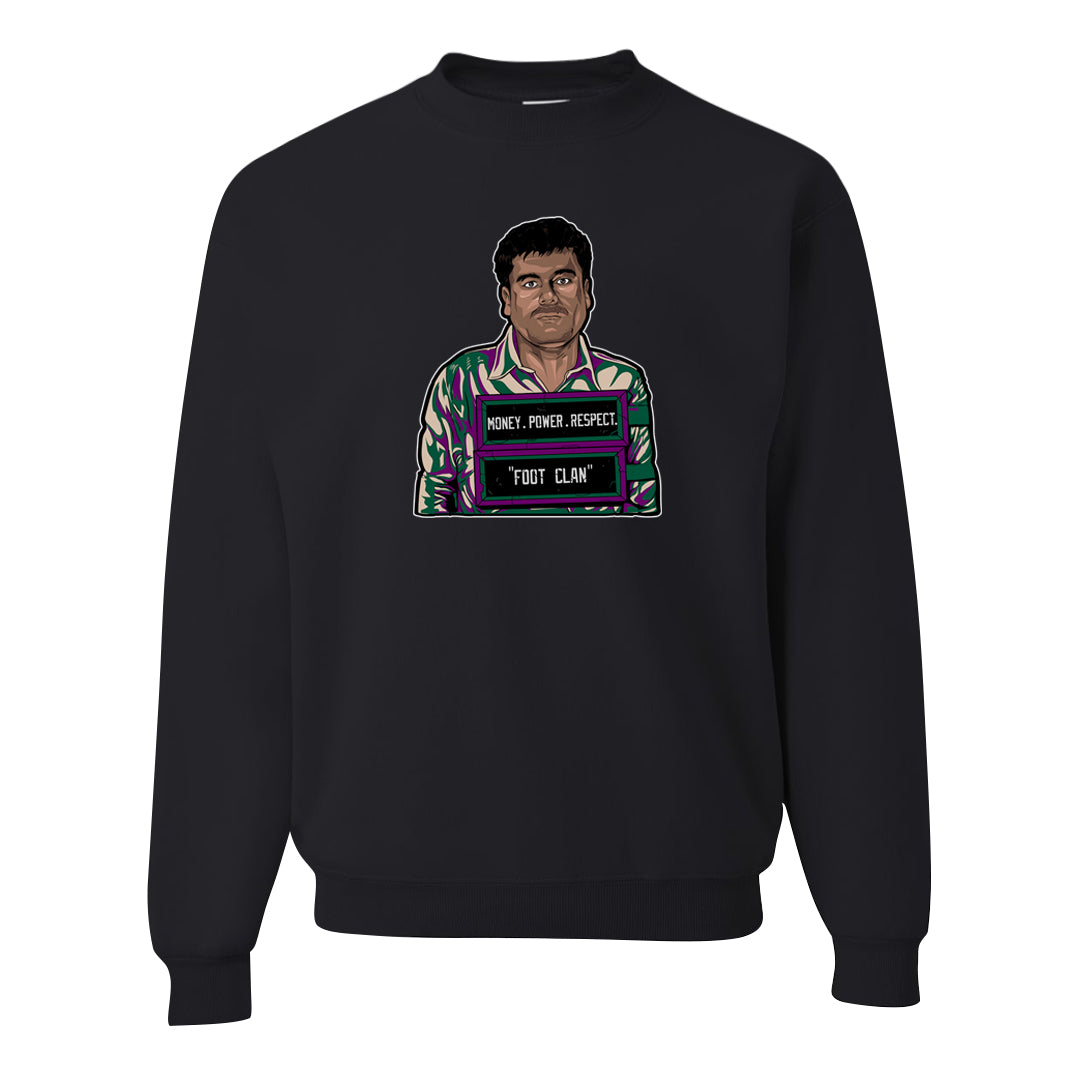 Galactic Jade High 1s Crewneck Sweatshirt | El Chapo Illustration, Black