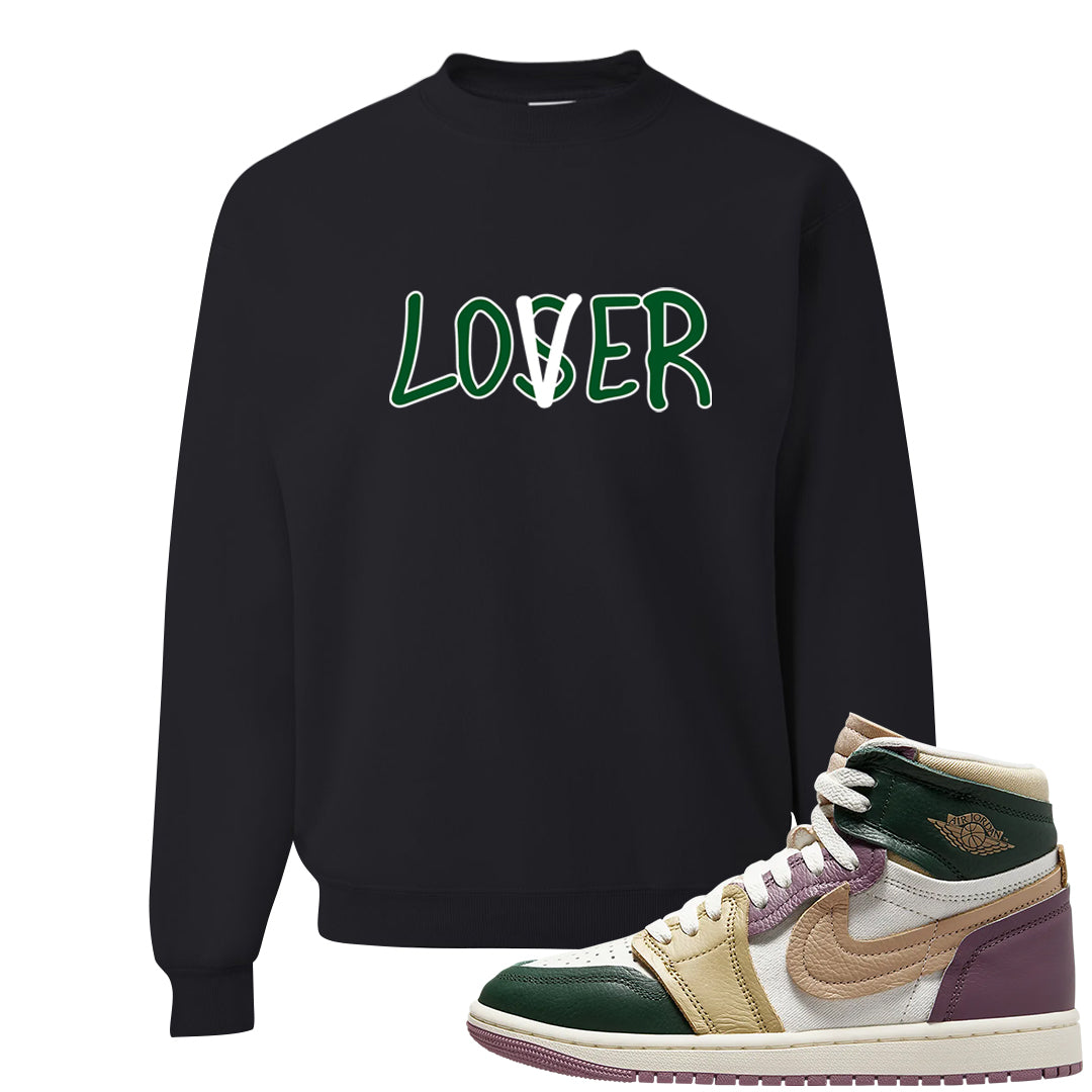 Galactic Jade High 1s Crewneck Sweatshirt | Lover, Black