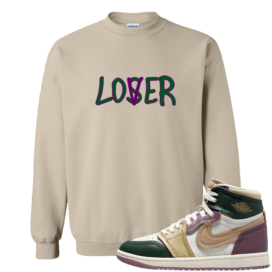 Galactic Jade High 1s Crewneck Sweatshirt | Lover, Sand